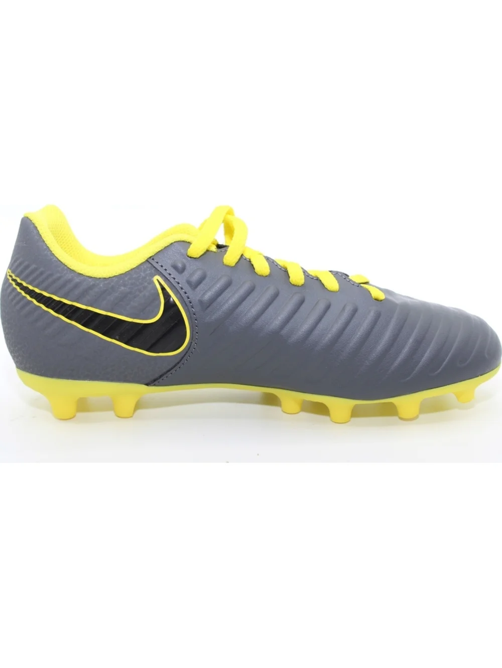 NIB Nike Tiempo JR LEGEND 7 Club FG Youth Soccer Cleats Shoes 3.5Y Gray & Yellow